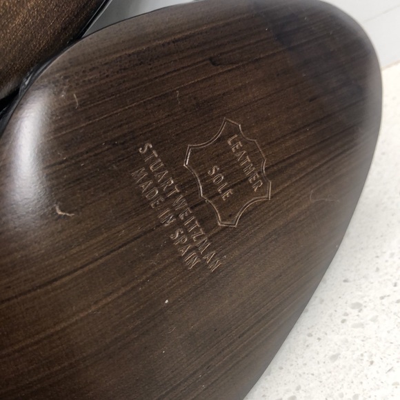 Stuart Weitzman Black Peep Toe Heels Size 9 - Picture 9 of 10